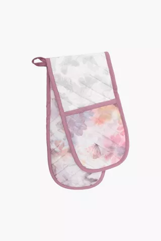 Printed Floral Double Oven Glove