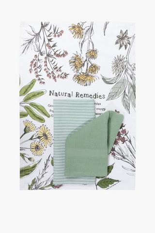 3 Pack Printed Floral Tea Towels