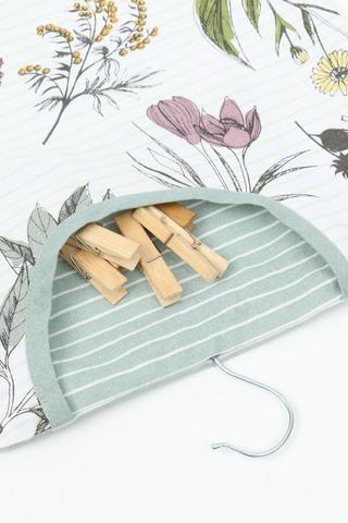 Printed Floral Cotton Peg Bag