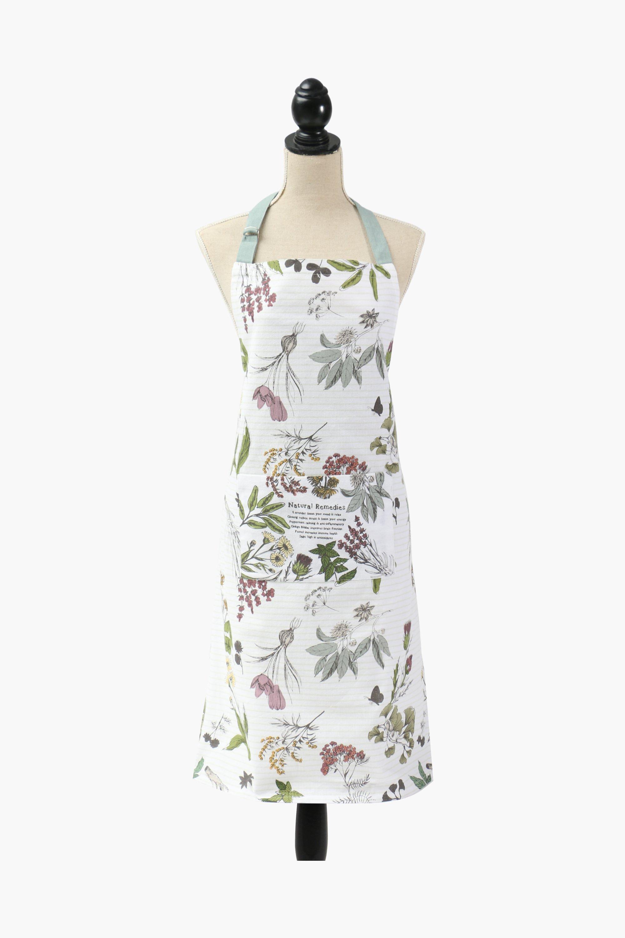 Printed Floral Cotton Apron