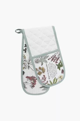 Printed Floral Double Oven Glove