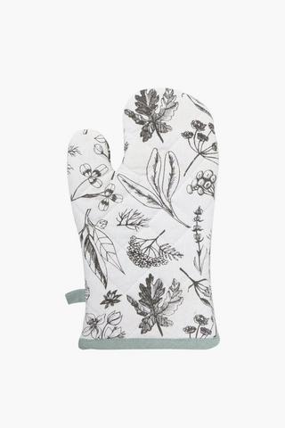 Printed Floral Single Oven Glove