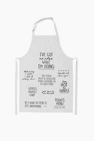 Quirky Script Cotton Apron