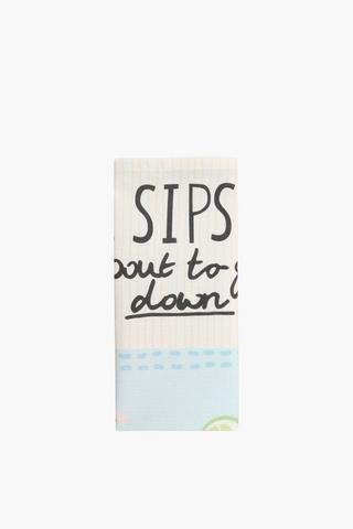Quirky Script Cotton Tea Towel