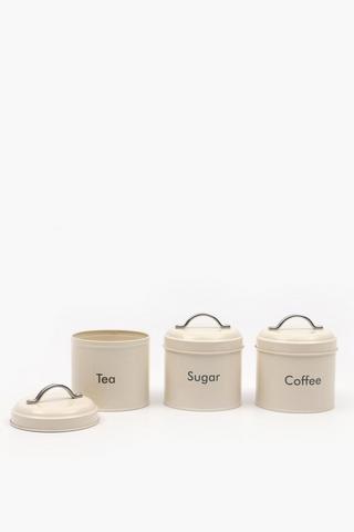 Set Of 3 Glavanised Canisters