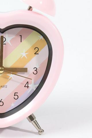 Twin Bell Heart Shaped Clock