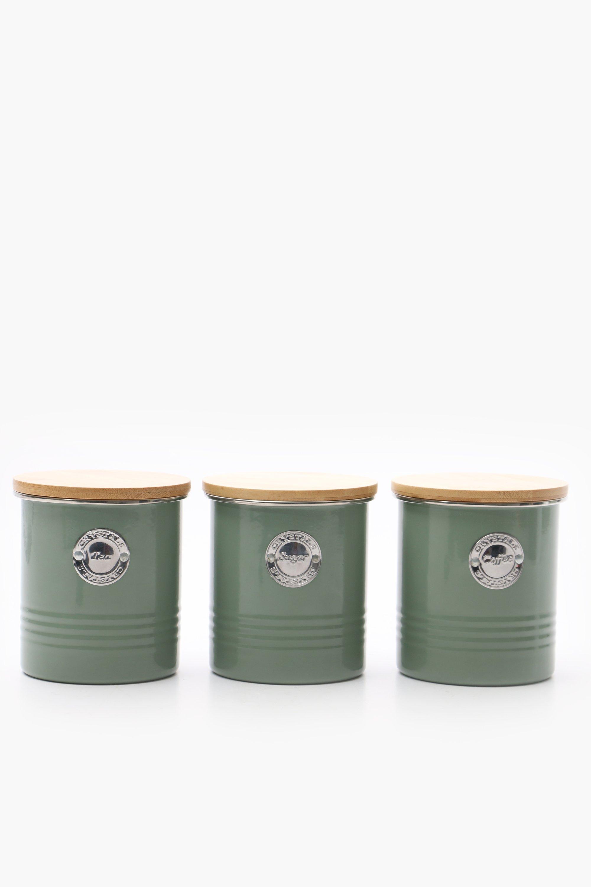 3 Powder Coated Metal Canisters