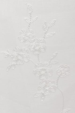 Embroidered Floral Sheer Taped Curtain, 230x218cm