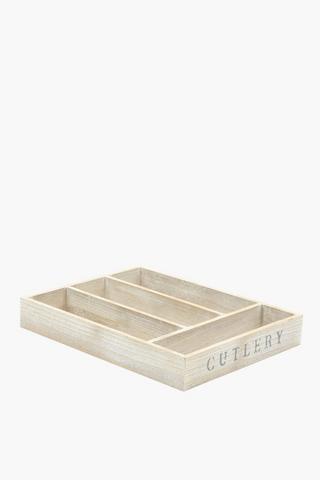 Country Fresh Wooden Cutlery Tray