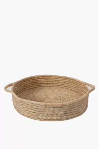 Woven Basket Serving Tray, Large
