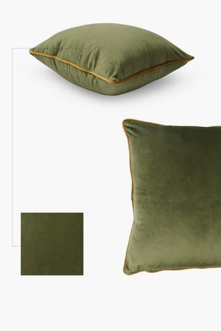 Velvet Piped Scatter Cushion, 50x50cm