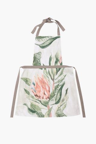 Floral Printed Cotton Apron
