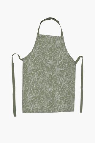 Printed Floral Cotton Apron