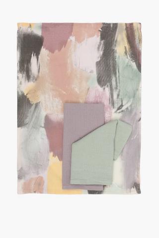 3 Pack Printed Floral Tea Towels