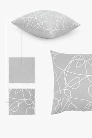 Printed Abstract Lines Cushion Cover, 50x50cm