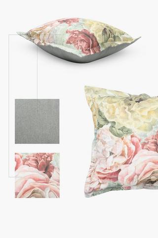 Printed Peony Scatter Cushion, 55x55cm