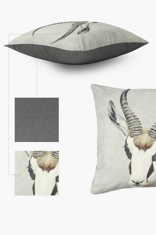 Printed Springbok Scatter Cushion, 50x50cm