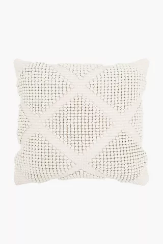 Textured Diamond Bobble Scatter, Cushion 50x50cm