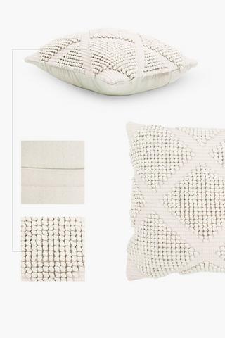 Textured Diamond Bobble Scatter, Cushion 50x50cm