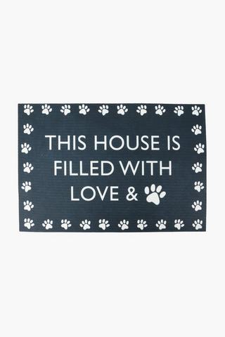 Pvc Paw Prints Kitchen Mat, 43x73cm