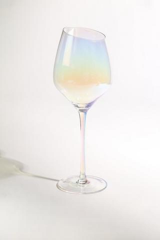 Iridescent Red Wine Glass