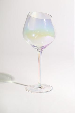 Iridescent White Wine Glass