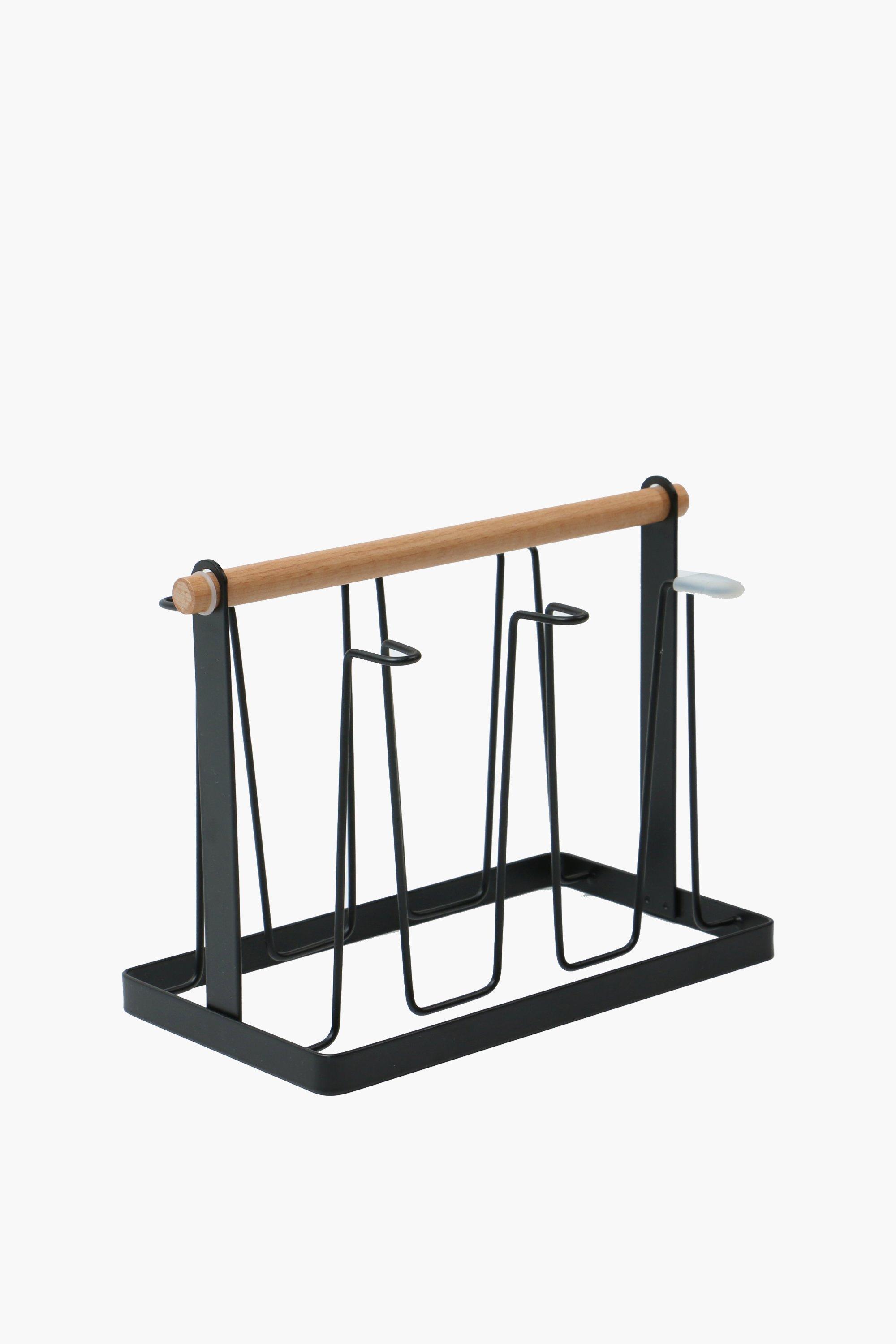 Chrome And Wood 6 Mug Tree Stand