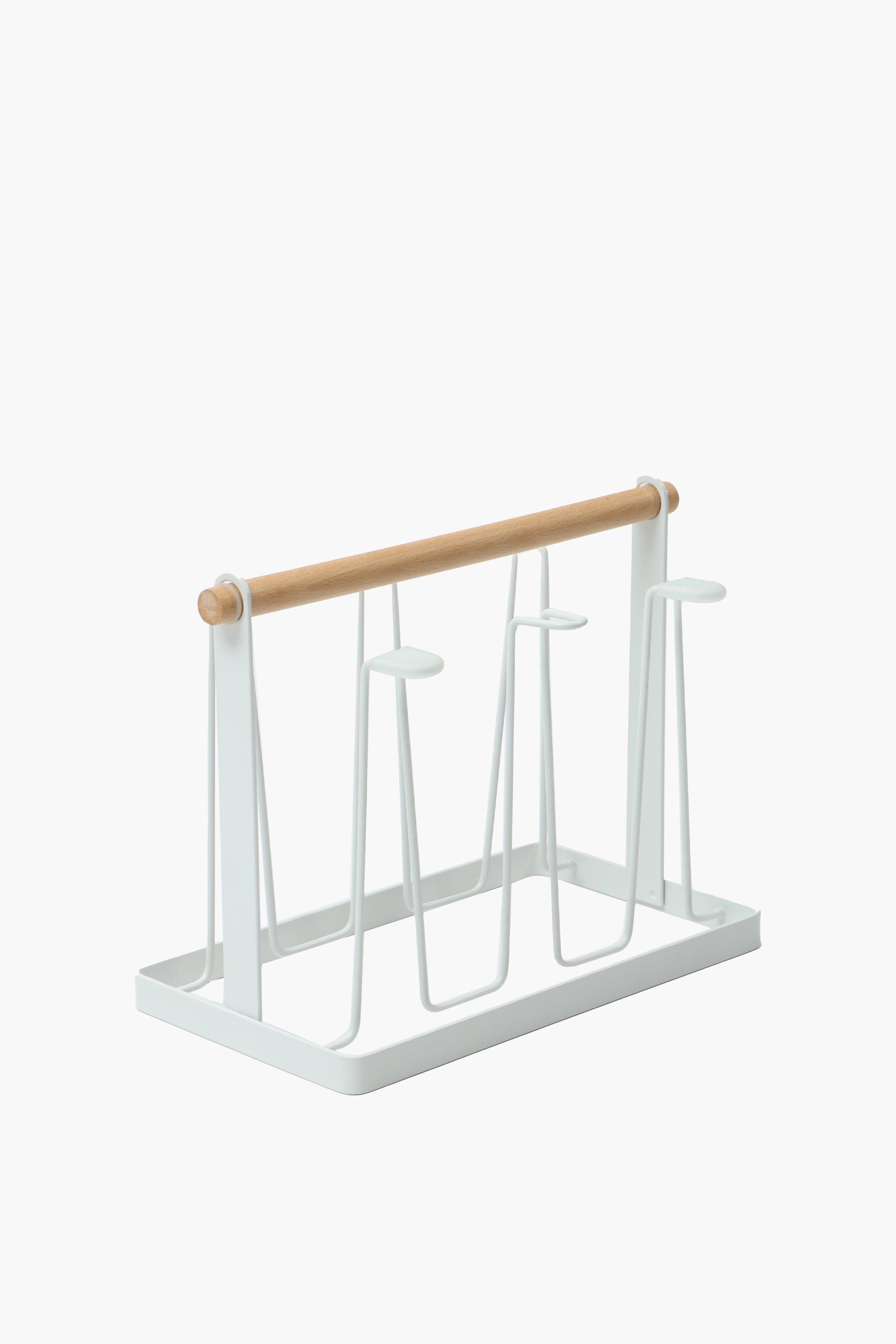 Chrome And Wood 6 Mug Tree Stand