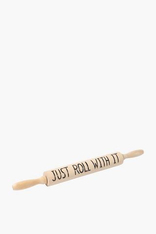 Script Wooden Rolling Pin