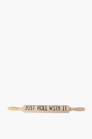 Script Wooden Rolling Pin