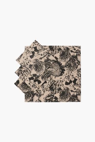 4 Pack Floral Printed Napkins