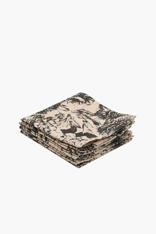 4 Pack Floral Printed Napkins