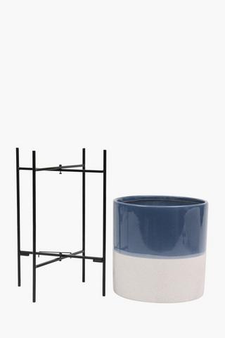 Glazed Ceramic Standing Planter, 23x36cm