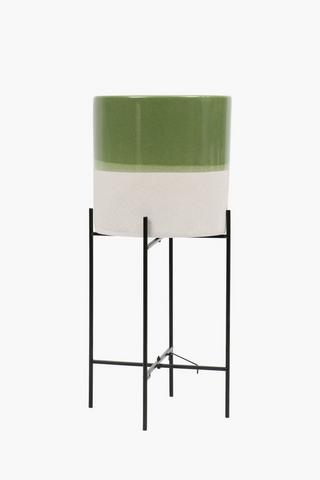 Glazed Ceramic Standing Planter, 23x36cm