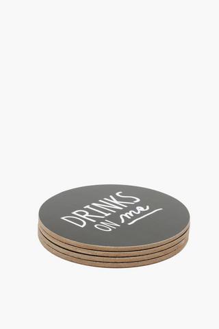 4 Pack Drinks On Me Coasters