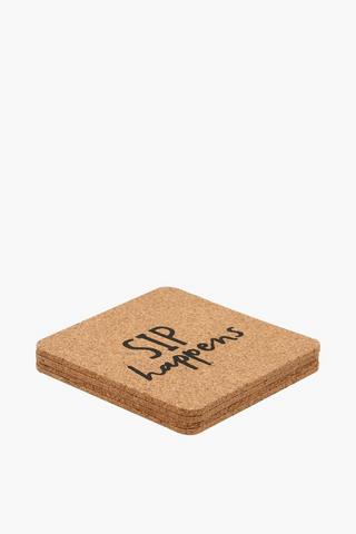 4 Pack Square Cork Coasters