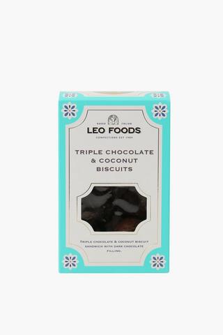 Leo Foods Triple Chocolate And Coconut Biscuits, 180g
