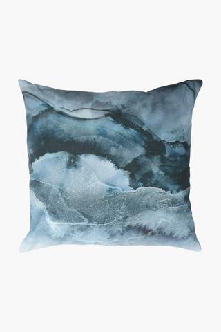 Printed Marble Effect Scatter Cushion, 50x50cm
