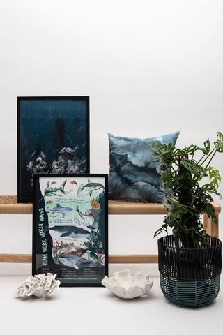 Framed Ocean Whales, 40x60cm