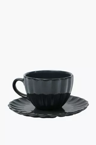 Glaze Stoneware Cup And Saucer Set