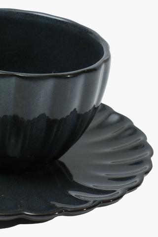 Glaze Stoneware Cup And Saucer Set