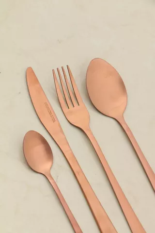 16 Piece Rose Gold Cutlery Set