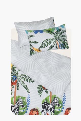 Polycotton Bright Jungle Reversible Duvet Cover Set