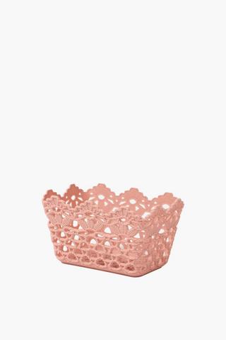 Plastic Knit Basket Rectangle, Small