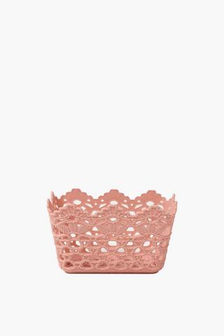 Plastic Knit Basket Rectangle, Small