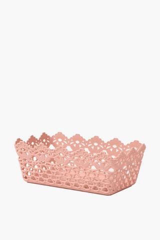 Plastic Knit Basket Rectangle, Medium