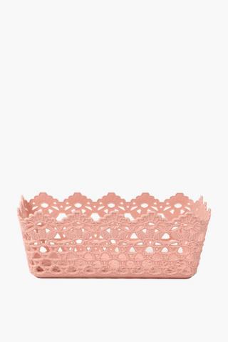 Plastic Knit Basket Rectangle, Medium