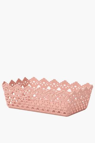 Plastic Knit Basket Rectangle, Large