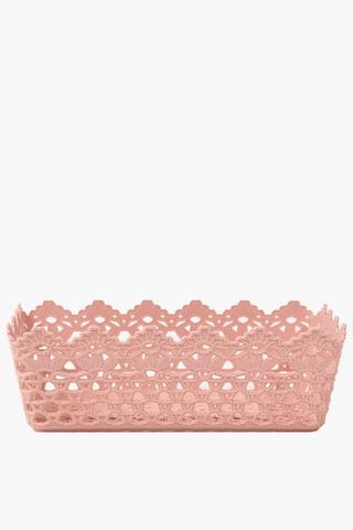 Plastic Knit Basket Rectangle, Large