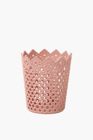 Plastic Knit Basket Round, Small